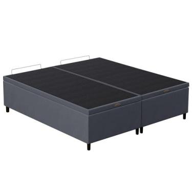 Imagem de Base Cama Box Baú Casal Queen 158cm Hit I02 Suede Cinza - Mpozenato, C