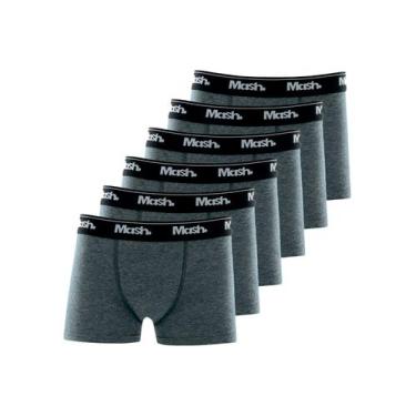 Imagem de Kit com 6 Cuecas Infantil Boxer Mash 190.03, Cinza, GG