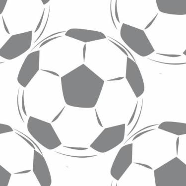 Imagem de Papel De Parede Adesivo Cinza Bolas Sala Branco Futebol - Criptonita, 