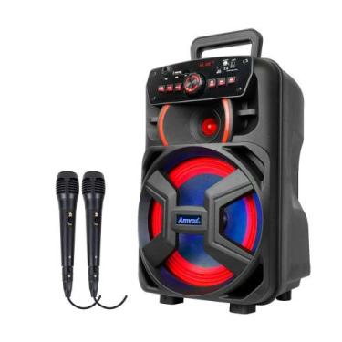 Imagem de Caixa De Som Portátil Bluetooth Amvox ACA 221 Gigante II Com 02 Microf