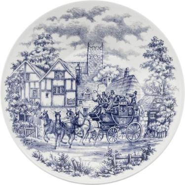 Imagem de Kit 10 Pratos Fundos Biona Cena Inglesa Oxford Cerâmica 22cm - Genéric