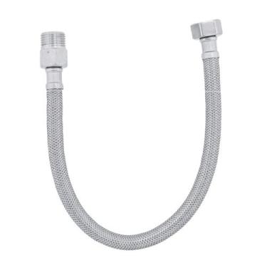 Imagem de Engate Mangueira Flexível Trançado Aço Inox 40cm Quente Fria Prateado 