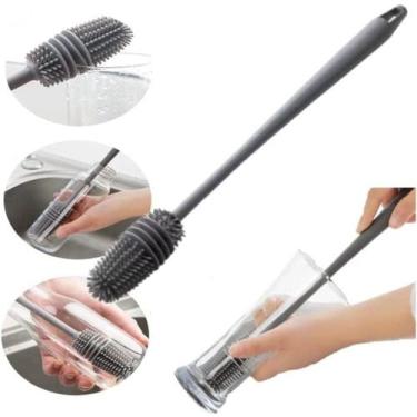 Imagem de Kit 3 Unidades Escova De Lavar Garrafa Mamadeira Copos Multiuso Esponj