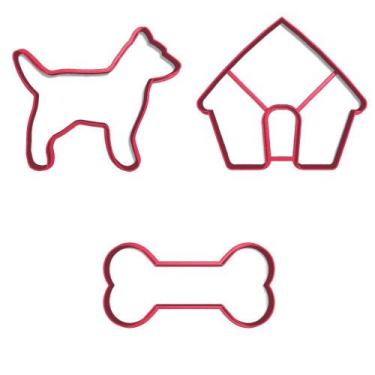 Imagem de Kit 3 Cortadores Casinha Cachorro Osso Patrulha Pet - DOCE IMPRESSO, 8