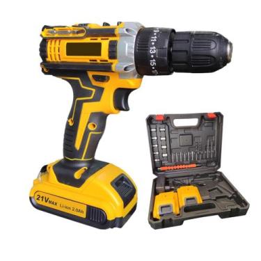 Imagem de Parafusadeira e Furadeira A Bateria 21V Sem Fio Bivolt De Impacto Prof