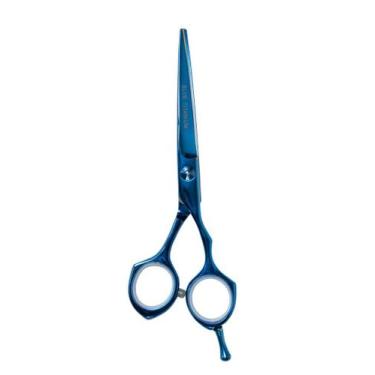 Imagem de Tesoura kasho fio navalha 6 polegadas azul - Mega Profissional