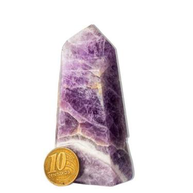 Imagem de Ponta Ametista Chevron Pedra Natural 80 a 90mm Média 120g - Cristaisde