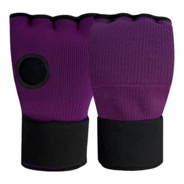 Imagem de Deevoka Gel boxe mão envolve luvas internas com alça de pulso longa ajustável sob luvas proteção para treinamento de perfuração taekwondo, Roxo
