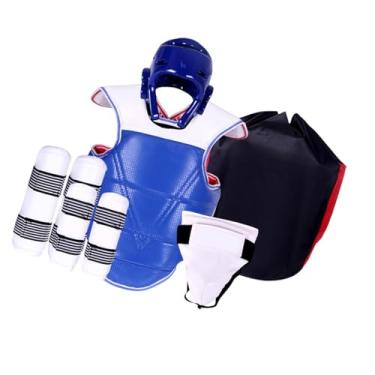 Imagem de oshhni 5Pcs Taekwondo Equipamento de Proteção Karate Sparring Equipamento Profissional Acolchoado Conjunto Ajustável Proteção Total para Sanda Kickboxing, L