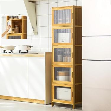 Imagem de Armário de armazenamento de cozinha, armário de despensa, armários independentes, aparador com portas, prateleira de armazenamento de cozinha para temperos, panelas e frigideiras, armário para