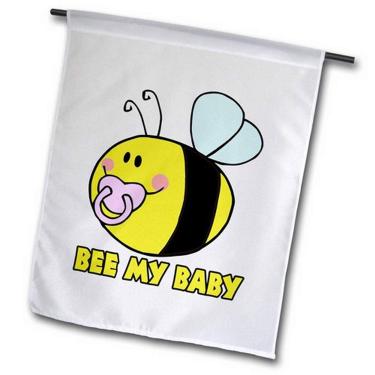 Imagem de 3dRose fl_118511_1 Bee My Baby Cute Baby Bumble Bee Animal Bugs Insetos Desenho Animado Bandeira de Jardim, 30,48 x 45,72 cm