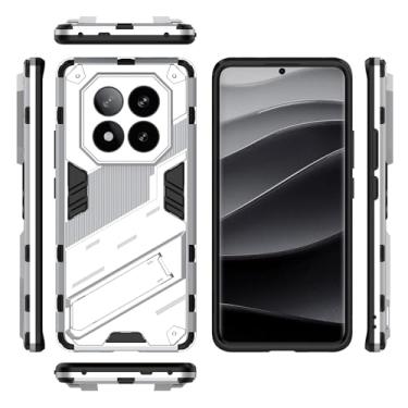 Imagem de Compatível Com Capa Para Xiaomi Redmi Note 14 Pro Plus 5G (versão Doméstica), Capa Protetora Para Telefone À Prova De Choque Kickstand, Capa Protetora Para PC E TPU Para Celular(Sliver)