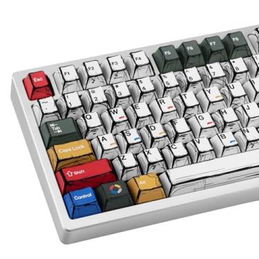 Imagem de GEKUCAP Teclas Personalizadas Cherry Profile PBT, 136 Teclas, Compatíveis com Teclados Mecânicos MX Switch, Impressão por Sublimação de Tinta, Material PBT