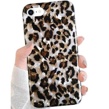 Imagem de Capa J.west para iPod Touch 7ª geração, capa para iPod Touch 5 6ª geração, capa protetora de silicone TPU macio com estampa de leopardo transparente e brilhante