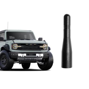 Imagem de Antena curta Bronco preta de 7,6 cm, antena compatível com Ford Bronco 2021 2022 2023 2024 2025 | Antena de substituição Bronco | Boa recepção | Seguro para lavagem de carro | para acessórios Bronco