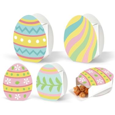 Imagem de Lonfliness 24 pacotes de caixas de festa de Páscoa, kit de artesanato, ovos de páscoa, sacolas de presente, cesta de recipientes, doces de Páscoa, doces e guloseimas, caixas de papelão para primavera,