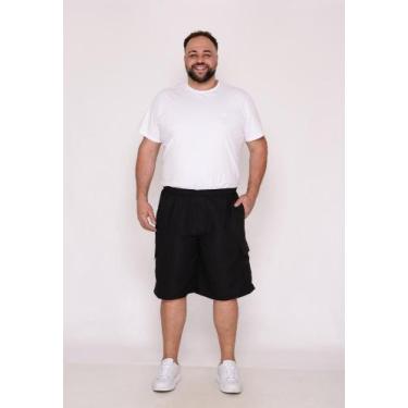 Imagem de Bermuda Masculina Nylon Extra Plus Size 7955 Preto F075 - macaw, Preto
