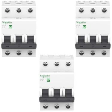 Imagem de 3 Disjuntores Schneider Easy9 10a 3ka Trifásico 400v