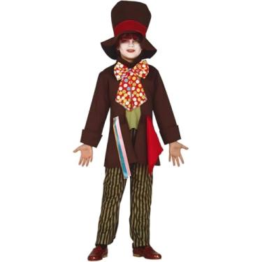 Imagem de Fantasia Infantil pra Meninos de Luxo Roupa Chapeleiro Maluco Completa com Chapéu e Calça (P 3-4)