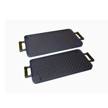 Imagem de Bifeteira Dupla Face Ferro Alça Silicone Preta 26x48 Cm - Libaneza