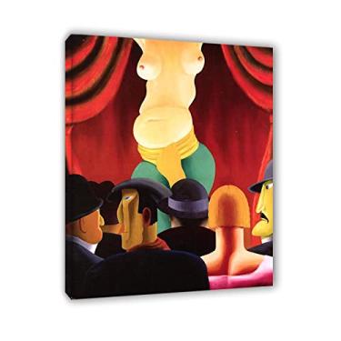 Imagem de JZSDGB Félix Labisse impressões em tela e pintura famosa de pôster-arte de parede abstrata "dança do ventre" reproduções em tela - quadros emoldurados em madeira e prontos para pendurar para decoração