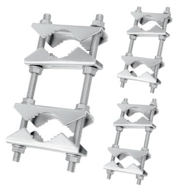 Imagem de Kit de montagem de mastro de antena de 5 cm de montagem de mastro a poste resistente com bloco de mandíbula em V para antena de TV CB Ham, estação meteorológica, canos