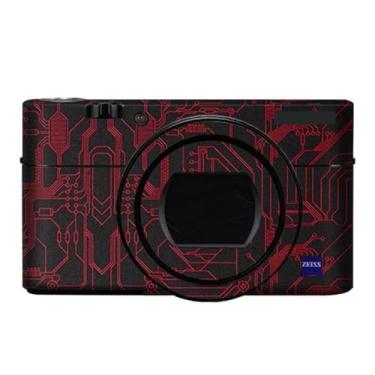 Imagem de Adesivo antiarranhões para câmera Sony RX100VI RX100VII película protetora de câmera RX100M6 RX100M7 (vermelho circuito)