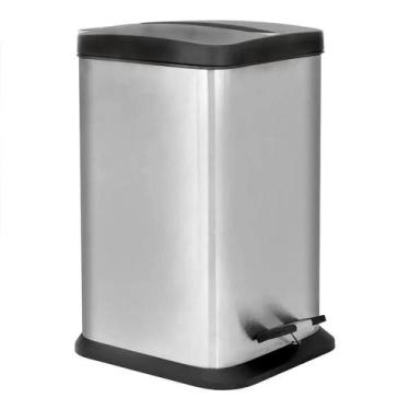 Imagem de Lixeira Quadrada Inox 12 Litros Jaspe 8233 MOR