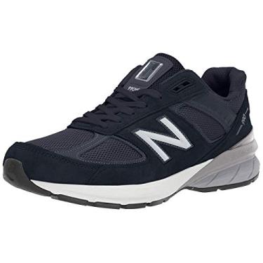 Imagem de New Balance Tênis de corrida masculino 990 V5, Azul marinho/prata, 8 X-Narrow