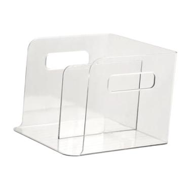 Imagem de Bothyi Clear Desktop Bookshelf Book Storage Rack Decorativo simples com alças Exibir estante de estante para Dorm Home Office Table CD CD