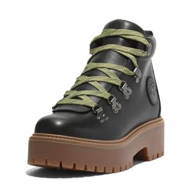 Imagem de Timberland Bota feminina Stone Street Mid com cadarço, Grão integral preto, 6 Wide