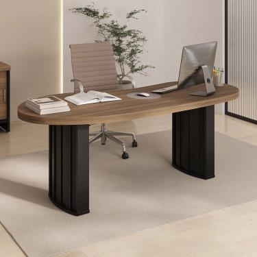 Imagem de Mesa para Escritório Tamburato Organic Nogal/Preto - Artany Móveis