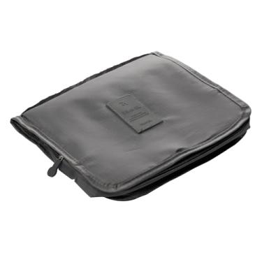 Imagem de LYOR - Necessaire com Bolsos e Gancho para Pendurar de Nylon Cinza