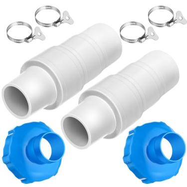 Imagem de Relaxgiant Kit adaptador de mangueira de piscina de 8 peças, acoplamento de conector de 3,5 cm ou 3,8 cm e adaptador 11238 B braçadeira de mangueira de aço inoxidável para aspirador de pó de piscina
