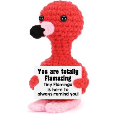 Imagem de Presente feito à mão com decoração de crochê Flamingo para mulheres e 