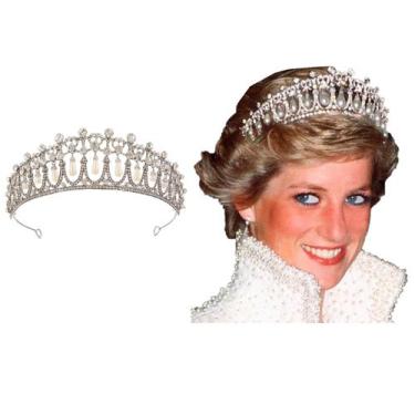 Imagem de Coroa princesa diana enfeite cabelo noiva grinalda debutante - GENCHIN