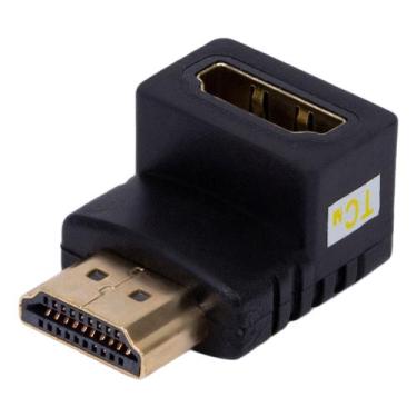 Imagem de 2 Adaptador Hdmi 90 Graus Em L Macho Xfêmea 1.4 P/ Tv Parede - Exbom