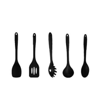 Imagem de Kit Cozinha Silicone Preto 5 Peças - Mundiart