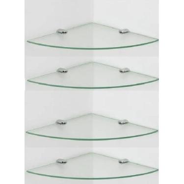 Imagem de Prateleira de canto para banheiro 25 cm kit com 4 unidades - Sonharte