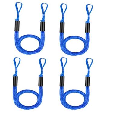 Imagem de Linhas de doca elástica para barco, corda de amarração para ancoragem com laço, cordas de barco para ancoragem, acessórios de barco, doca rápida e fácil para PWC, caiaque, jet ski, Seadoo, WaveRunner,