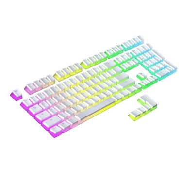 Imagem de Ranked Teclas PBT Pudding | 112 Double Shot Translúcido ANSI US & ISO Layout | Perfil OEM para Teclado Mecânico Gaming RGB (Branco)