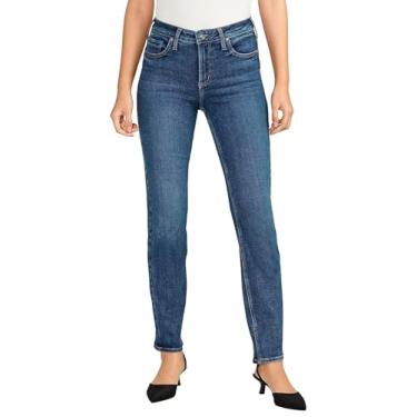 Imagem de Silver Jeans Co. Calça jeans feminina com cintura média e corte infinito, Med Wash Inf345, G