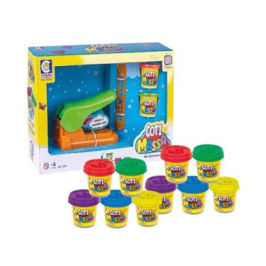 Imagem de Kit Brinquedo Infantil Extrusora Massinha de Modelar Acessórios  10 Po