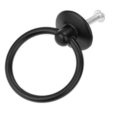 Imagem de 4 peças puxadores de anel vintage puxadores de gaveta pretos puxadores antigos de orifício único ferragens decorativas com parafusos para armário de móveis armário cômoda (diâmetro do disco: 2,5 cm,