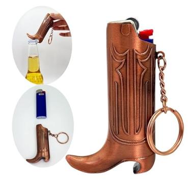 Imagem de Estojo de isqueiro para botas de cowboy e abridor de garrafas para HMC Ouro, Prata, Cobre Antigo Estilo Vintage (Cobre Antigo)