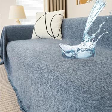 Imagem de Waterproof Couch Cover, Large Anti-Scratch and Wrinkle-Resistant Sofa Cover, Easy to Remove and Wash Sofa Cover, Pet-Friendly Wear-Resistant Sofa Cover for Living Room(Blue,71 * 118in)