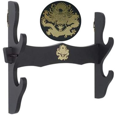 Imagem de Suporte de parede para espada de dragão Eforlife, suporte de parede Samurai Sword Rack Katana Wakizashi, suporte decorativo de espada, cabide, 6E-YL