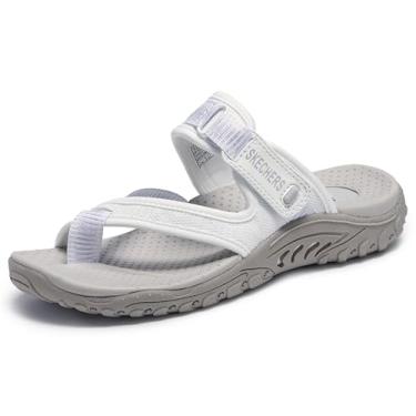 Imagem de Skechers Reggae-Irie Mon Sandália esportiva feminina, Branco, 8