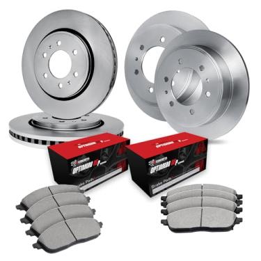 Imagem de R1 Concepts Rotores de freio traseiros dianteiros da série eLine com pastilhas OEp ideais compatíveis com Dodge Sprinter 3500 2007-2017, Freightliner Sprinter 3500, Mercedes-Benz Sprinter 3500