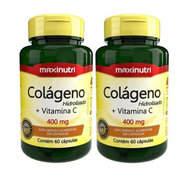 Imagem de Kit 2 Colágeno Hidrolisado + Vitamina C 60 Cáps Maxinutri-Unissex